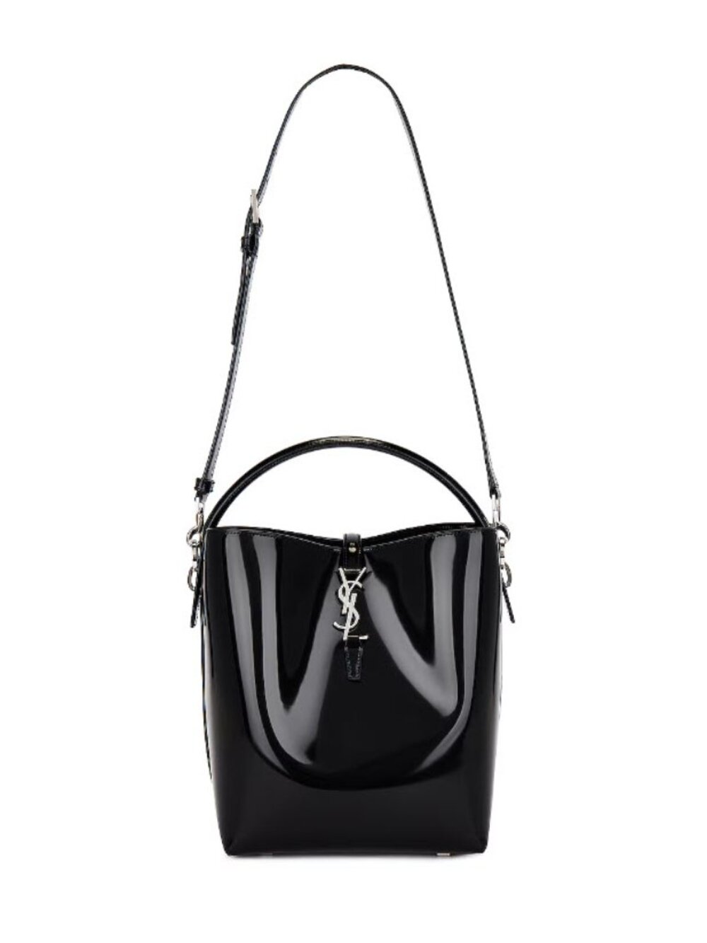 EUC Saint Laurent Patent Calfskin Le 37 Bucket Bag Black